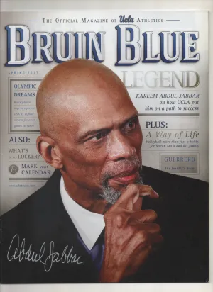 2017 Bruin Blue The Official Magazine of UCLA Athletics "Legend Kareem Abdul Jabbar On How UCLA Put Him On A Path to Success"  Signed Kareem Abdul Jabbbar
