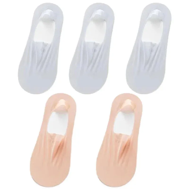 5 Pairs Ultra-Thin Short Socks  Invisible, Anti-Slip, Ice Silk