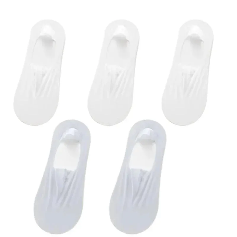 5 Pairs Ultra-Thin Short Socks  Invisible, Anti-Slip, Ice Silk