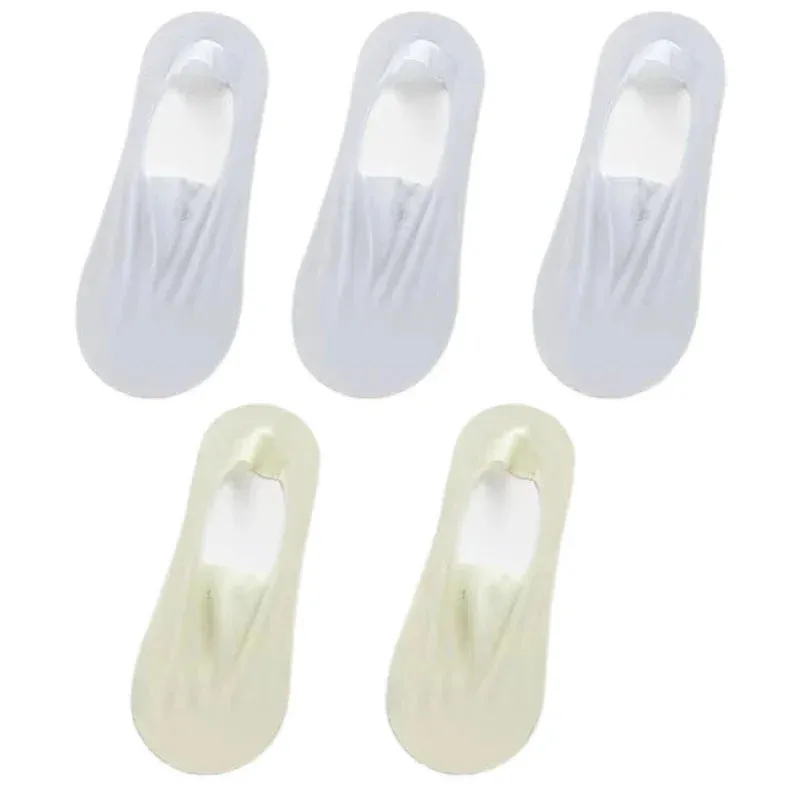 5 Pairs Ultra-Thin Short Socks  Invisible, Anti-Slip, Ice Silk