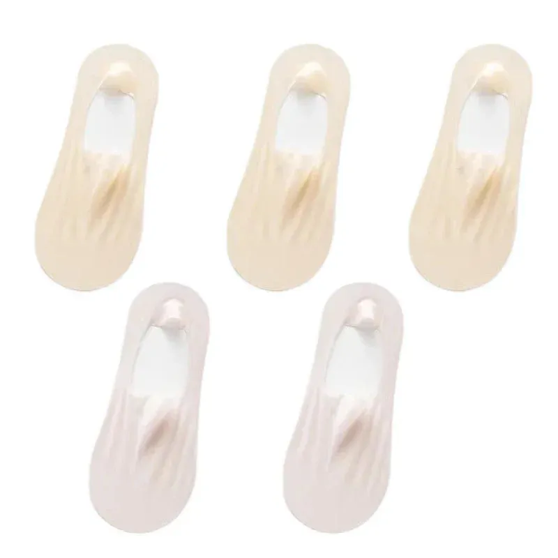 5 Pairs Ultra-Thin Short Socks  Invisible, Anti-Slip, Ice Silk