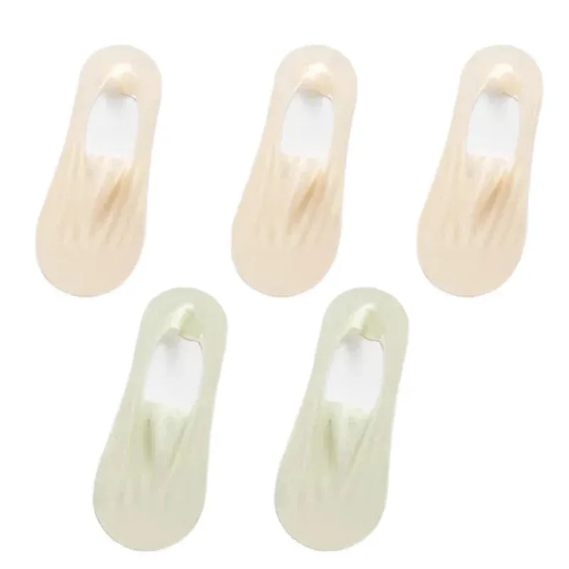 5 Pairs Ultra-Thin Short Socks  Invisible, Anti-Slip, Ice Silk