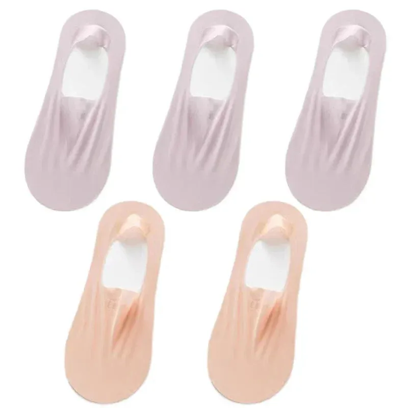 5 Pairs Ultra-Thin Short Socks  Invisible, Anti-Slip, Ice Silk