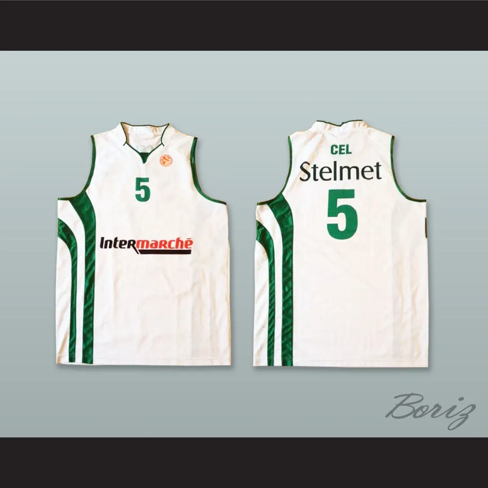 Aaron Cel 5 Polska Poland White Basketball Jersey