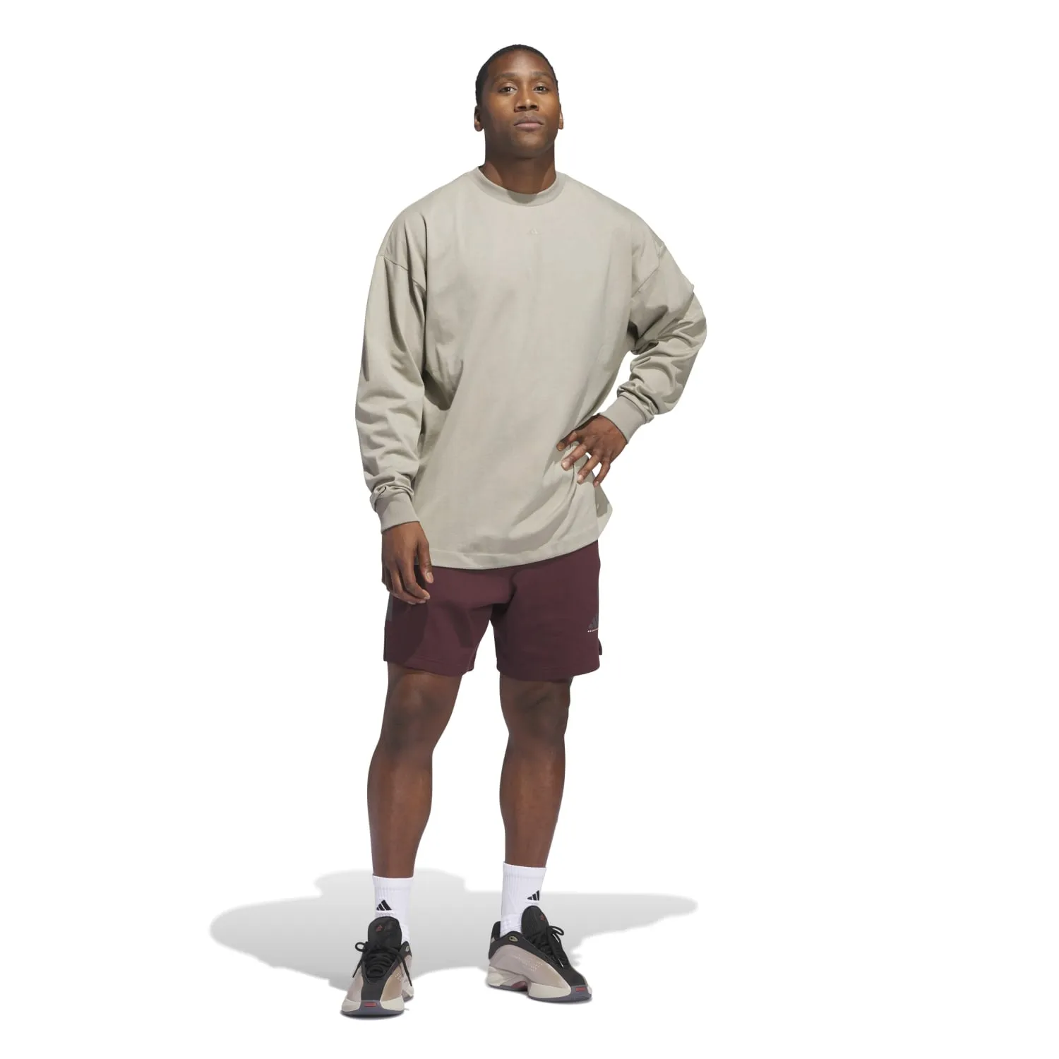 Adidas Unisex Adidas Basketball LS Tee Brown JD6130