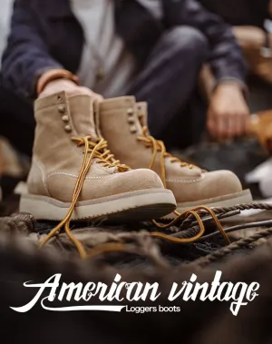 American Retro Winter Desert Suede Logging Men's Work Boot
