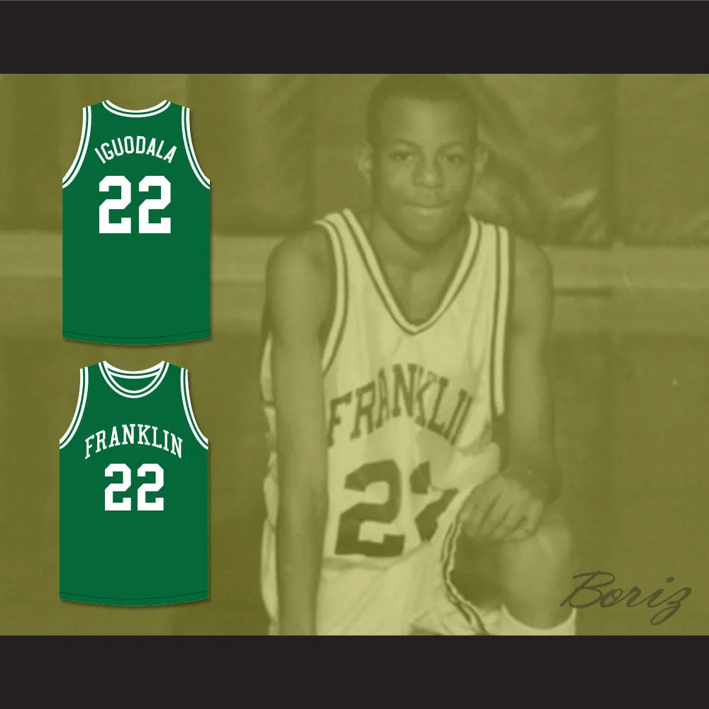 Andre Iguodala 22 Franklin Middle School Green Basketball Jersey 4