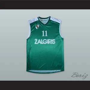 Arvydas Sabonis 11 BC Zalgiris Kaunas Basketball Jersey