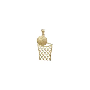 Basketball With Net Pendant (14K)