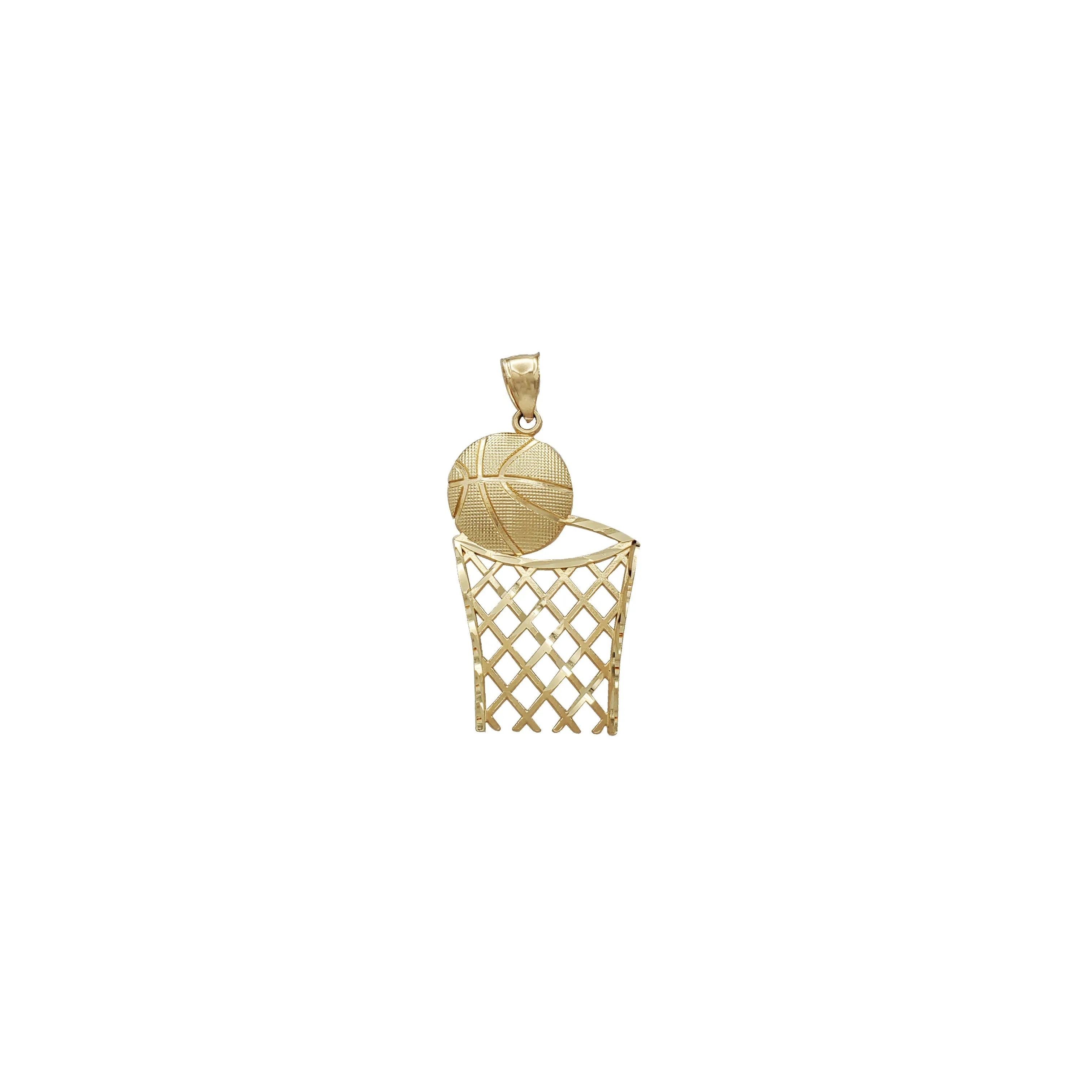Basketball With Net Pendant (14K)