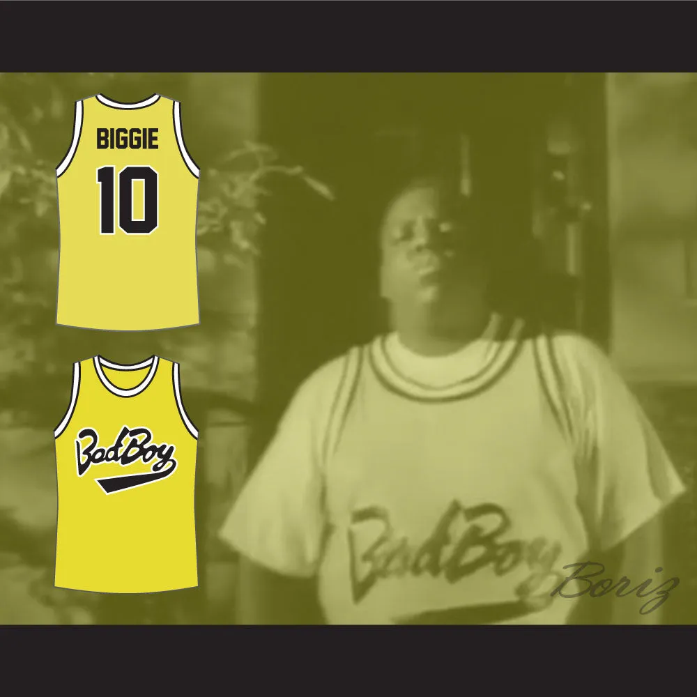 Biggie Smalls 10 Bad Boy Yellow Basketball Jersey