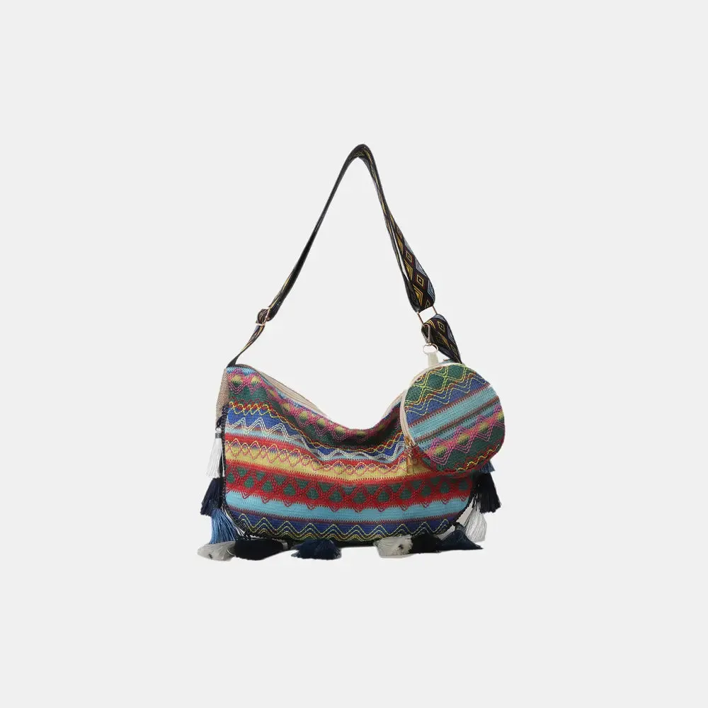 Boho Trail Tassel Crossbody   Mini Purse – Desert Print