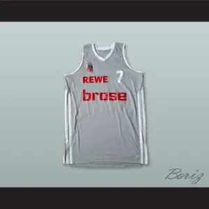 Bostjan Nachbar 7 Brose Bamberg Germany Gray Basketball Jersey