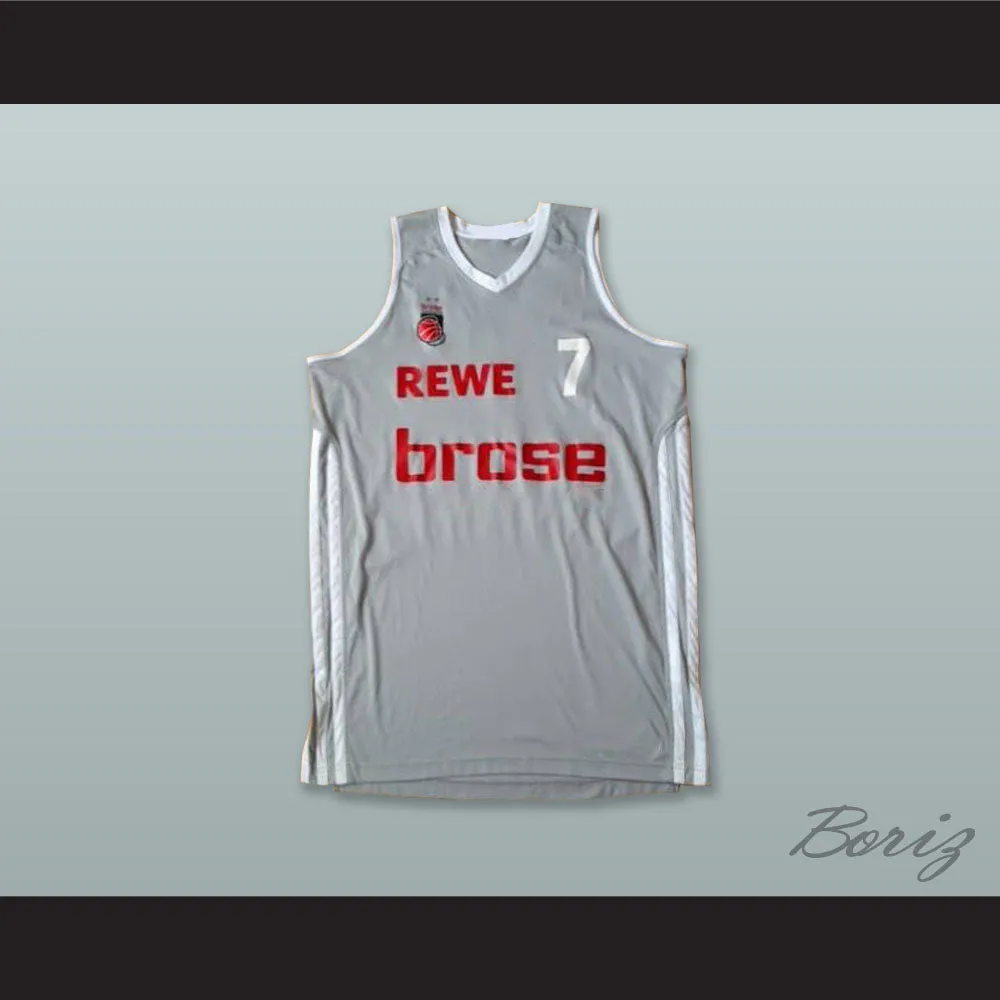 Bostjan Nachbar 7 Brose Bamberg Germany Gray Basketball Jersey