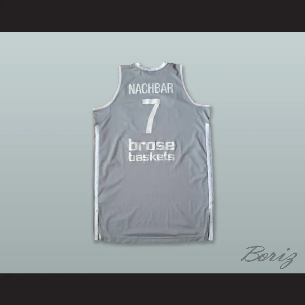 Bostjan Nachbar 7 Brose Bamberg Germany Gray Basketball Jersey