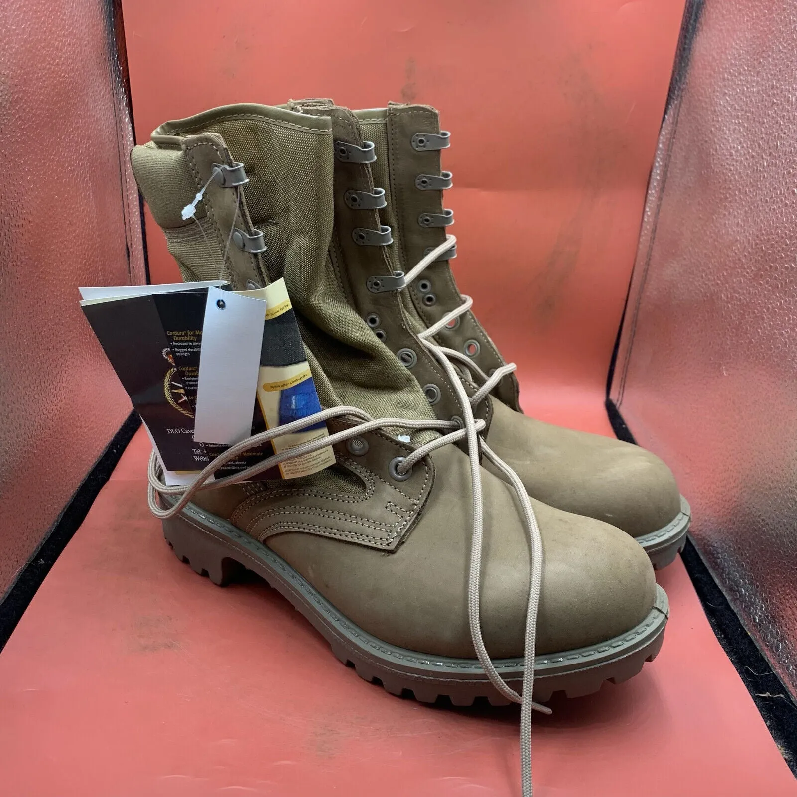 British Army Cordora Lightweight Combat Patrol Boots Desert Tan- 8M - NEW IN BOX