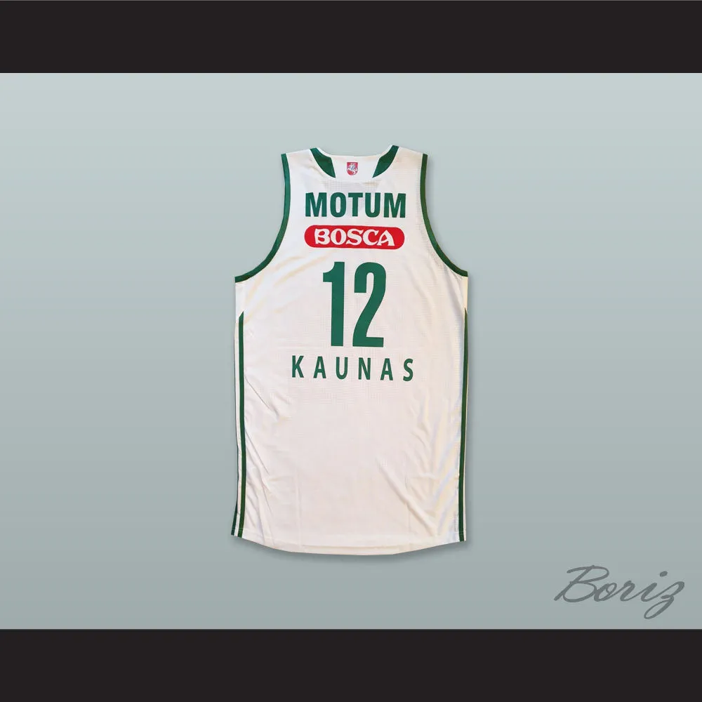 Brock Motum 12 BC Zalgiris Kaunas Lithuania White Basketball Jersey