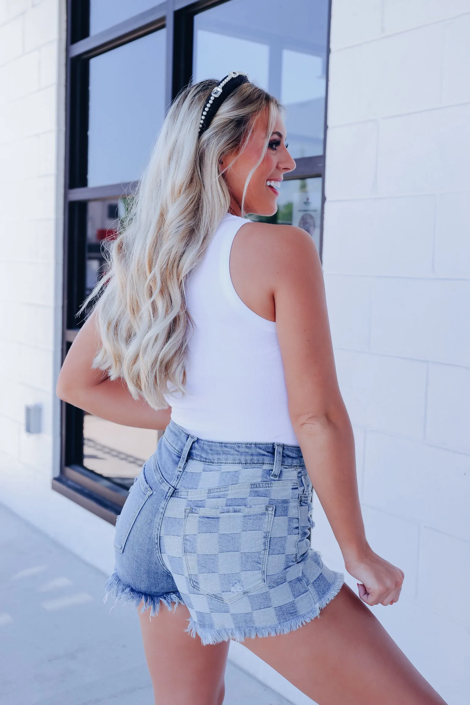 Caleigh Crew Neck Racerback Bodysuit - White