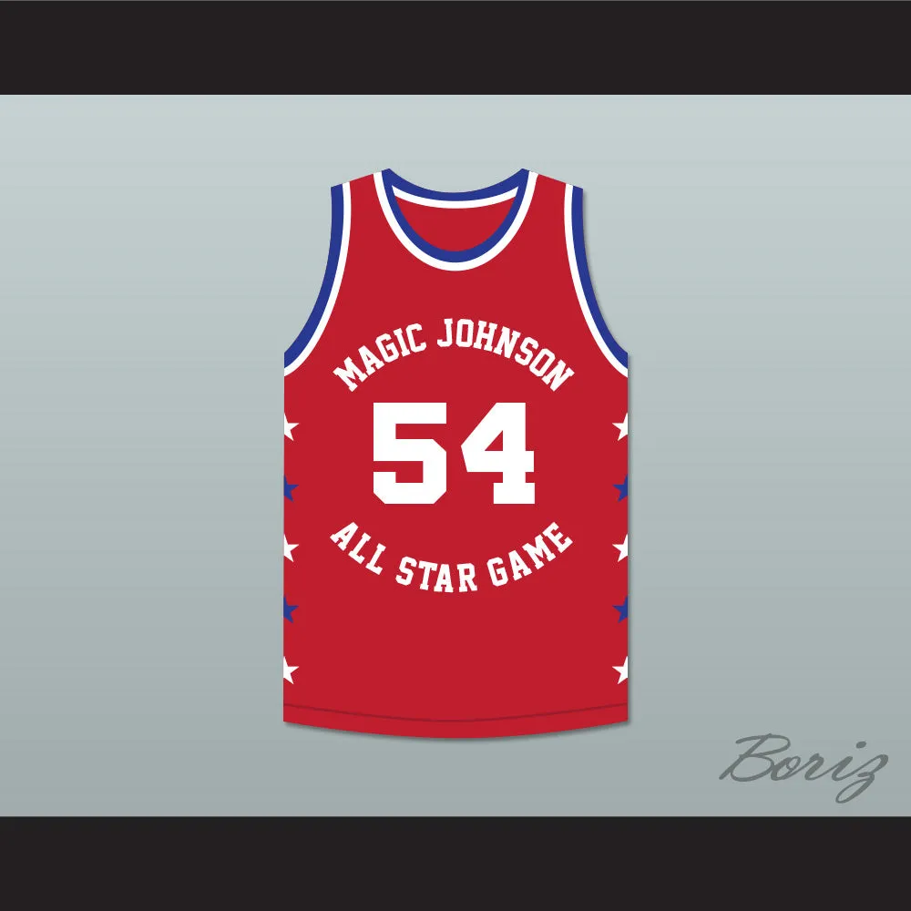 Charles Smith 54 Magic Johnson All Star Game Red Basketball Jersey 1990 Midsummer Night's Magic Charity Event
