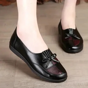 Cheap Leather Flats for Women - Classic Loafers, Spring Casual Shoes, Women's Leather Flats