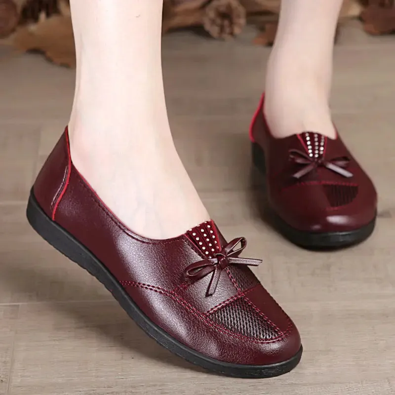 Cheap Leather Flats for Women - Classic Loafers, Spring Casual Shoes, Women's Leather Flats