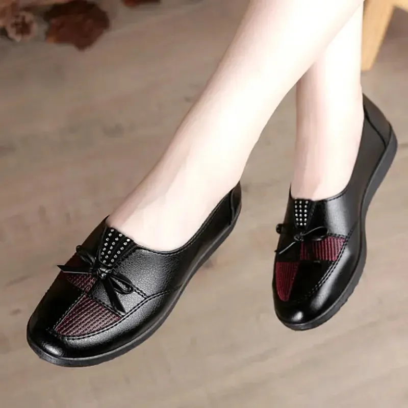 Cheap Leather Flats for Women - Classic Loafers, Spring Casual Shoes, Women's Leather Flats