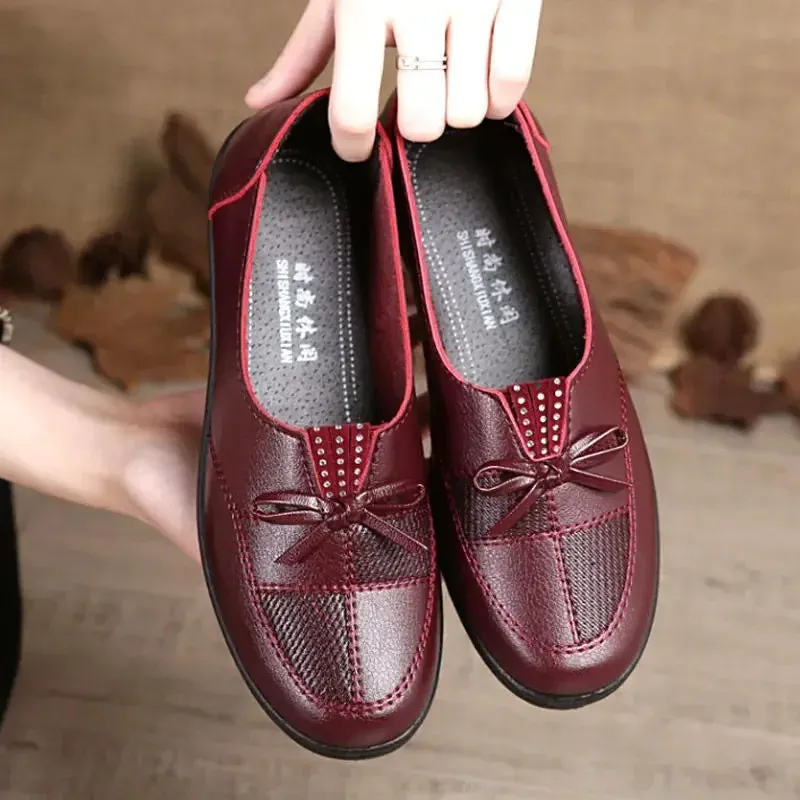 Cheap Leather Flats for Women - Classic Loafers, Spring Casual Shoes, Women's Leather Flats