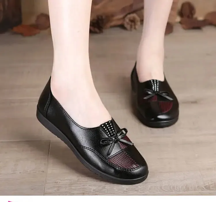 Cheap Leather Flats for Women - Classic Loafers, Spring Casual Shoes, Women's Leather Flats