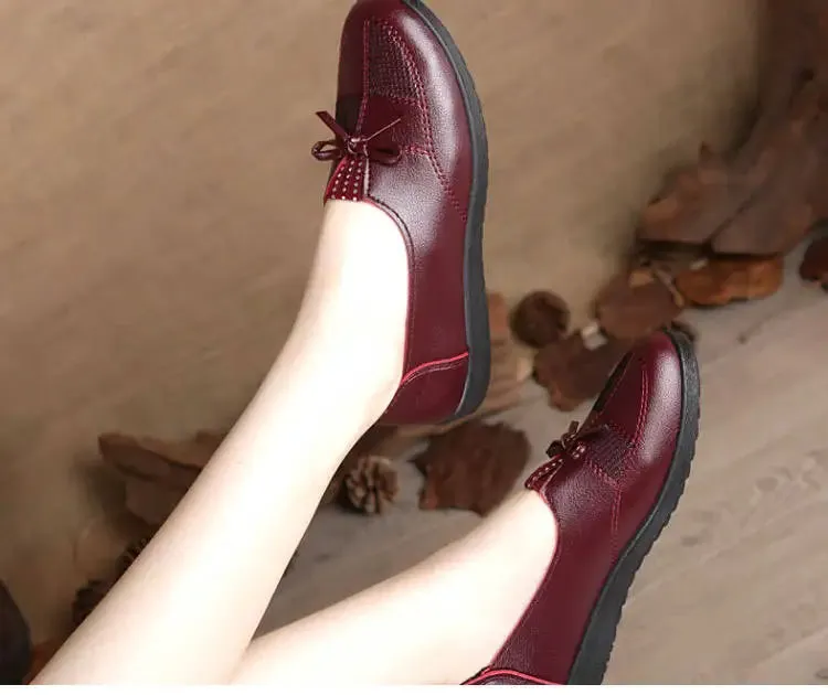 Cheap Leather Flats for Women - Classic Loafers, Spring Casual Shoes, Women's Leather Flats