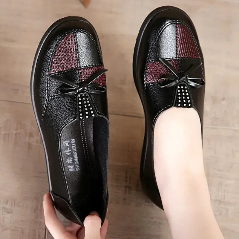 Cheap Leather Flats for Women - Classic Loafers, Spring Casual Shoes, Women's Leather Flats