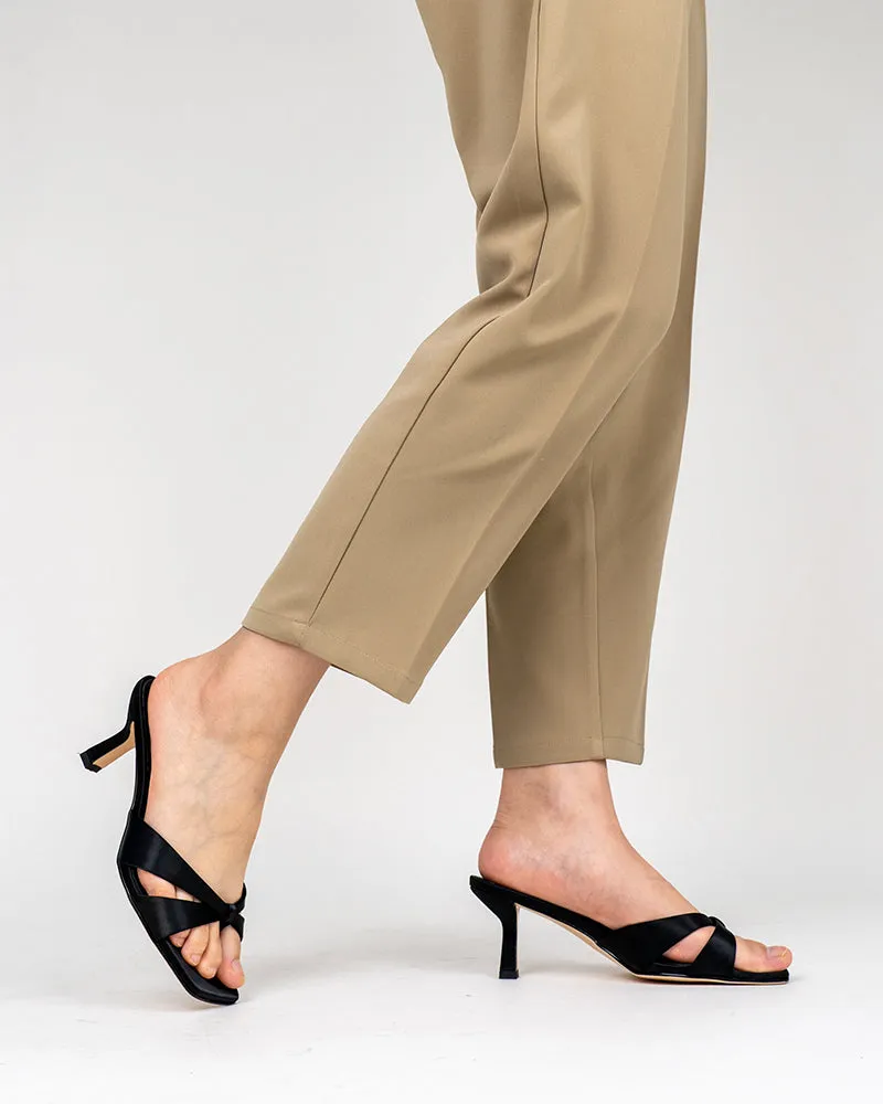 (Clean Up - US 9) Stiletto Heeled Thong Kitten Heel Sandals