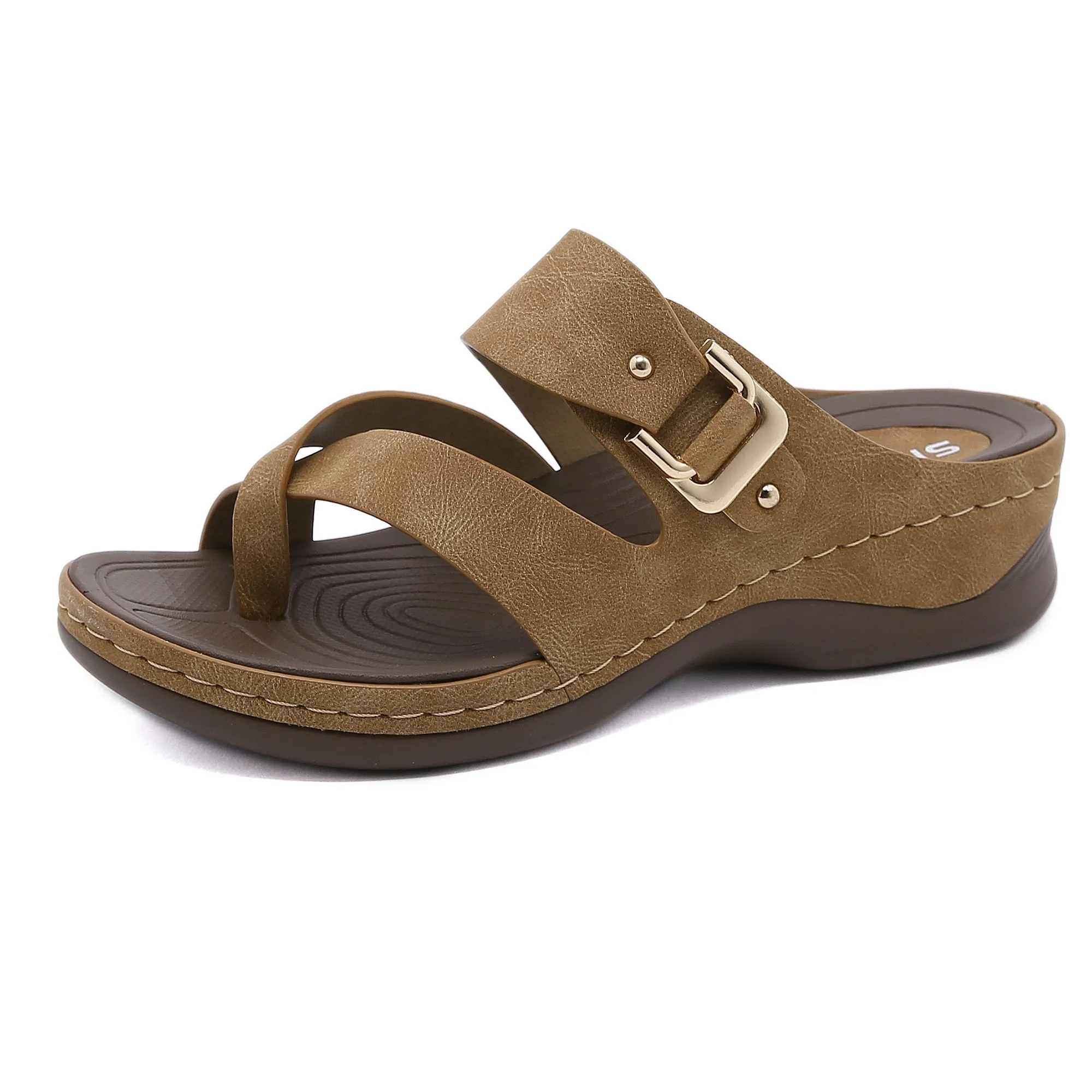 Comfort Slip-On Strappy Sandals Slides - Siketu