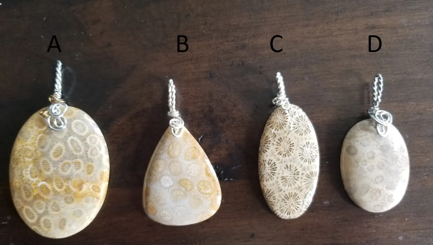 Coral Fossil Pendants - Various Unique Pendants