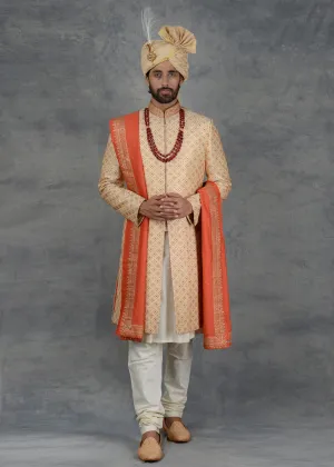 Cream Sherwani | Siddhesh Chauhan