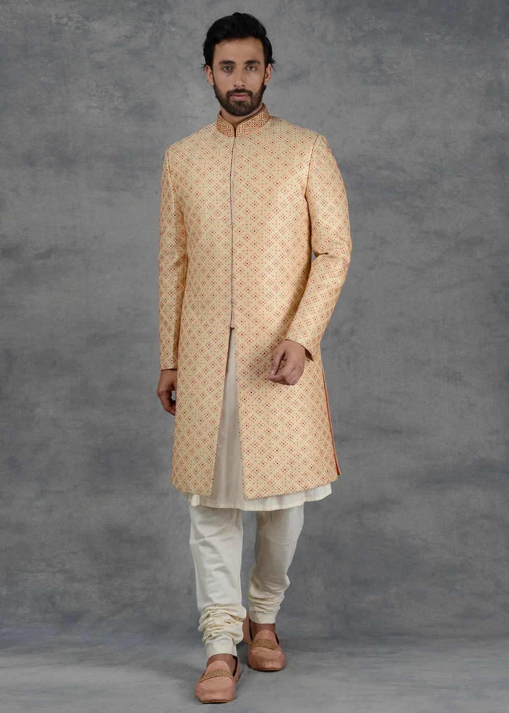 Cream Sherwani | Siddhesh Chauhan