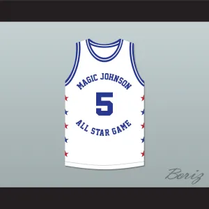 Danny Manning 5 Magic Johnson All Star Game White Basketball Jersey 1990 Midsummer Night's Magic Charity Event