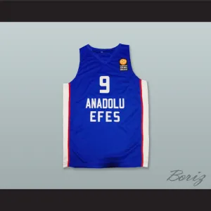 Dario Saric 9 Anadolu Efes Istanbul Blue Basketball Jersey