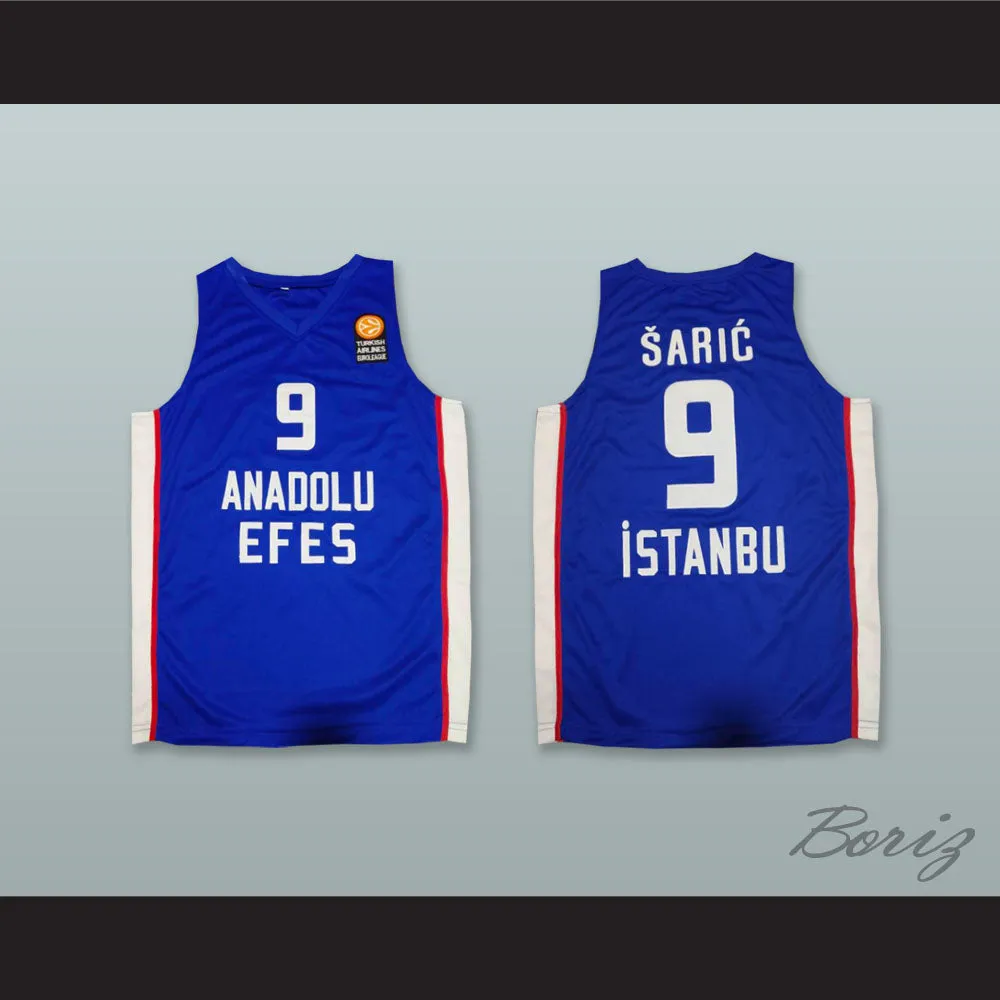 Dario Saric 9 Anadolu Efes Istanbul Blue Basketball Jersey