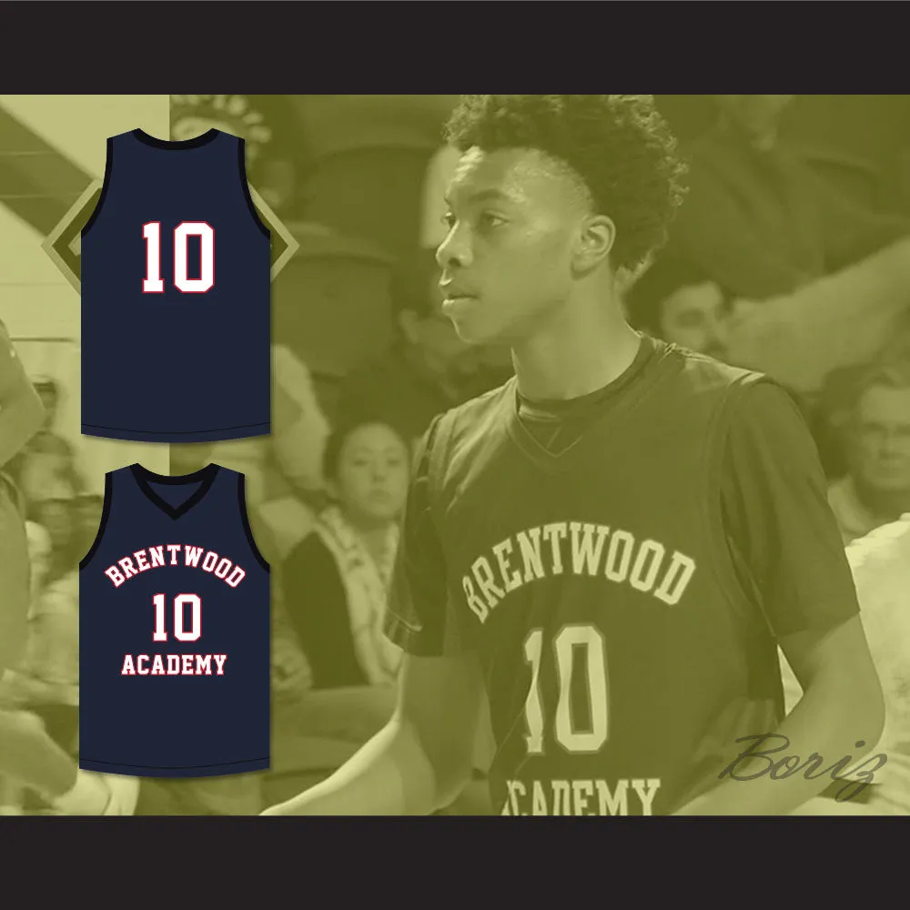 Darius Garland 10 Brentwood Academy Eagles Navy Blue Basketball Jersey 1