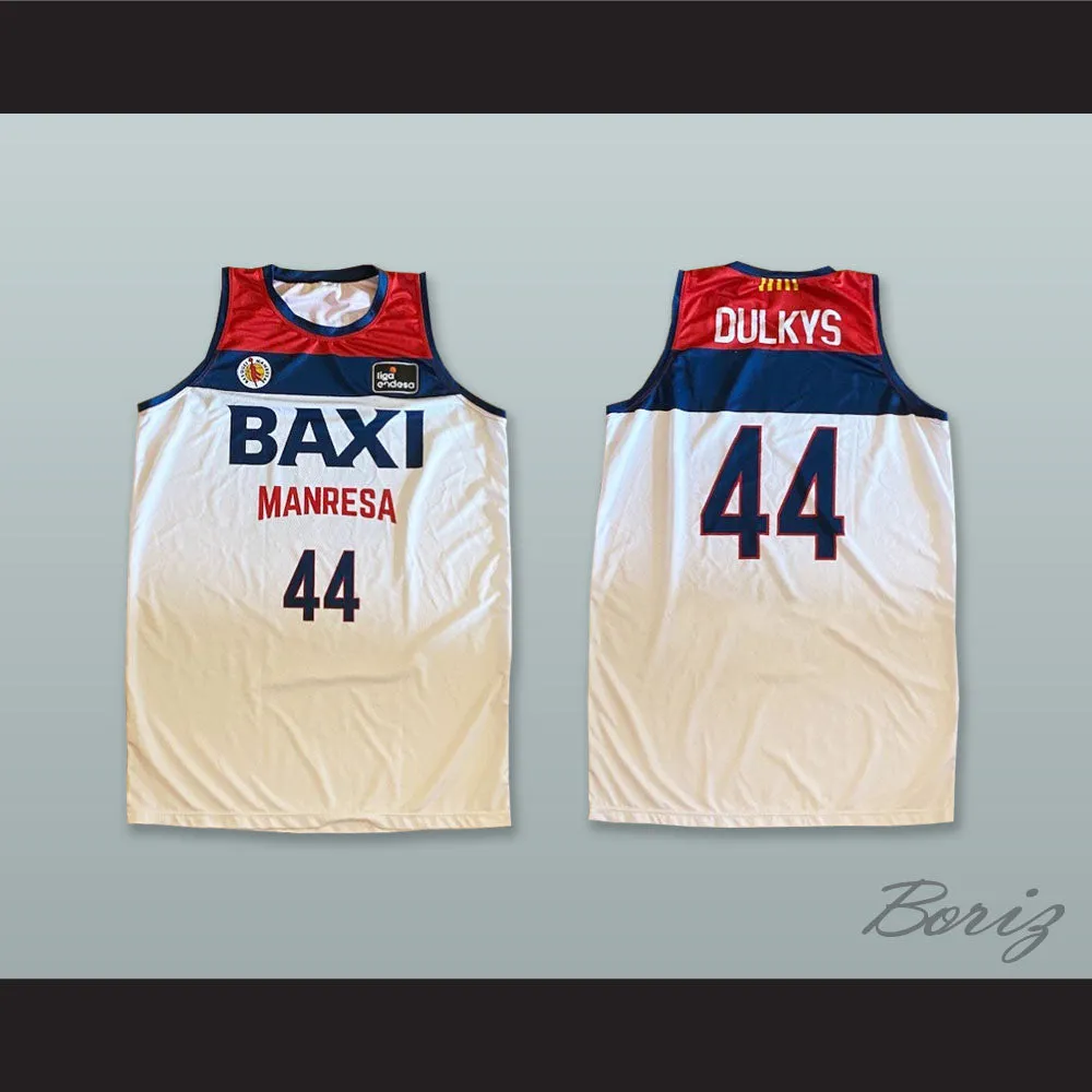 Deividas Dulkys 44 Basquet Manresa Spain White Basketball Jersey
