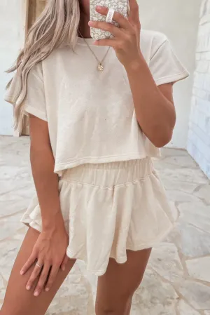 Desert Bloom Cropped Tee & Ruffle Skort Set