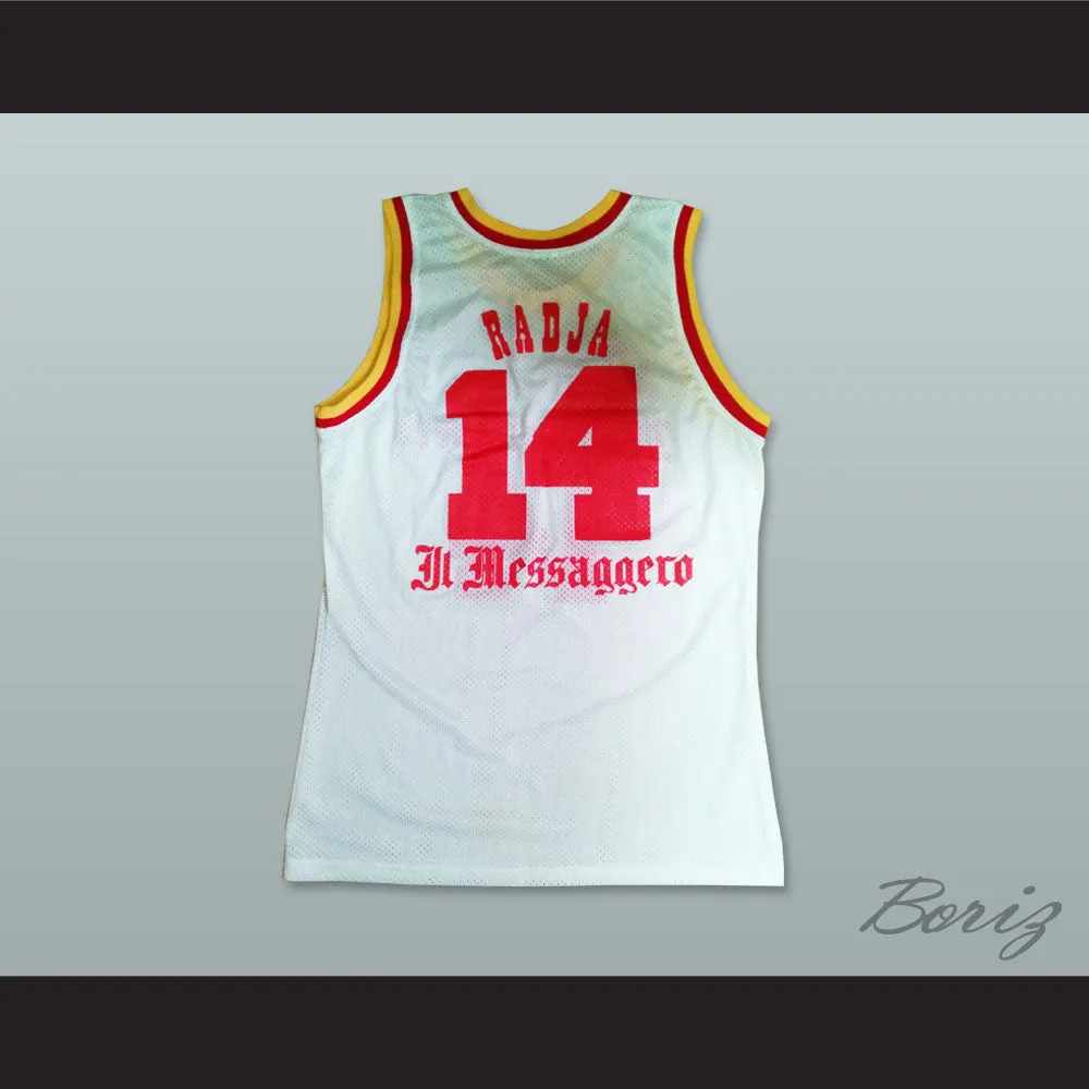 Dino Radja 14 Messaggero Roma White Basketball Jersey