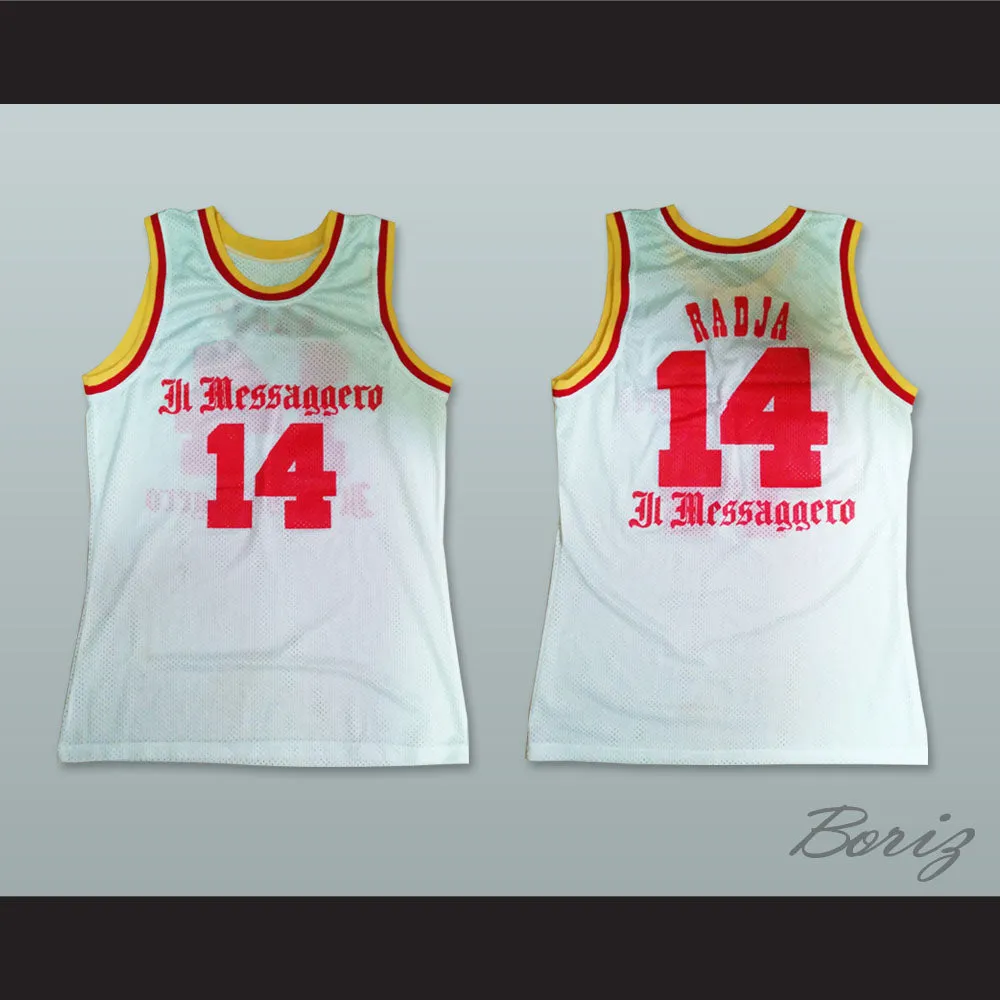 Dino Radja 14 Messaggero Roma White Basketball Jersey