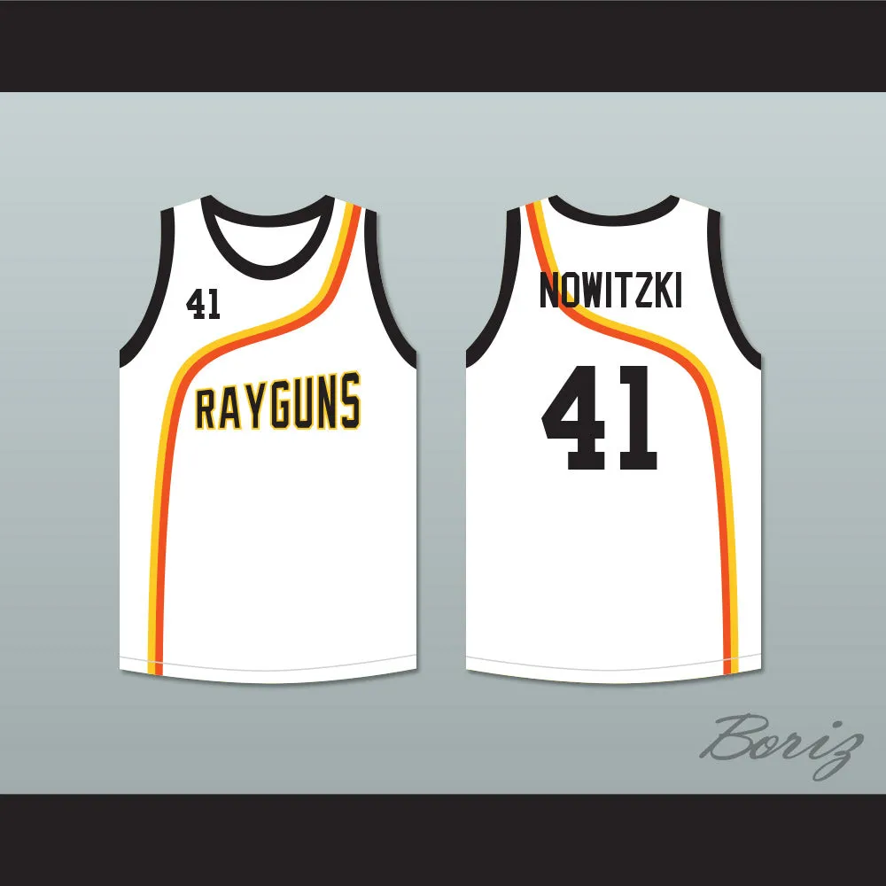 Dirk Nowitzki 41 Roswell Rayguns White Basketball Jersey