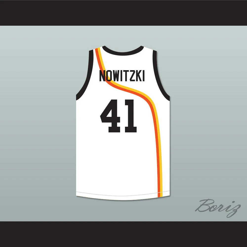 Dirk Nowitzki 41 Roswell Rayguns White Basketball Jersey