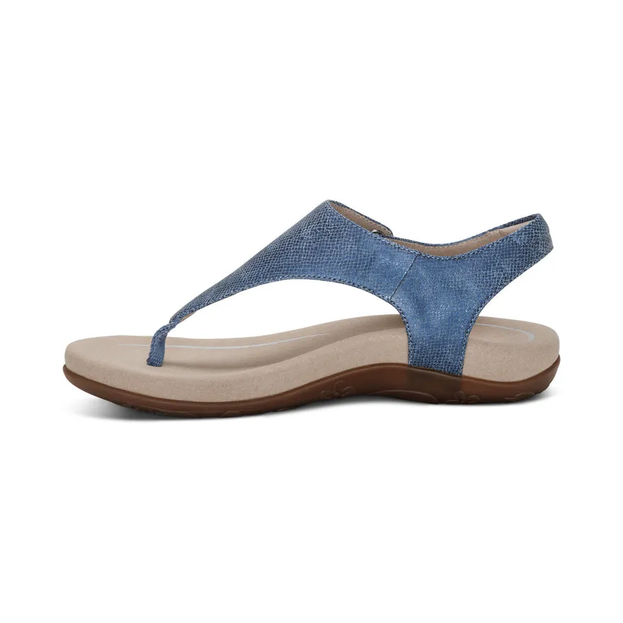 Ellie Adjustable Quarter Strap Thong Sandal - Blue - SE658