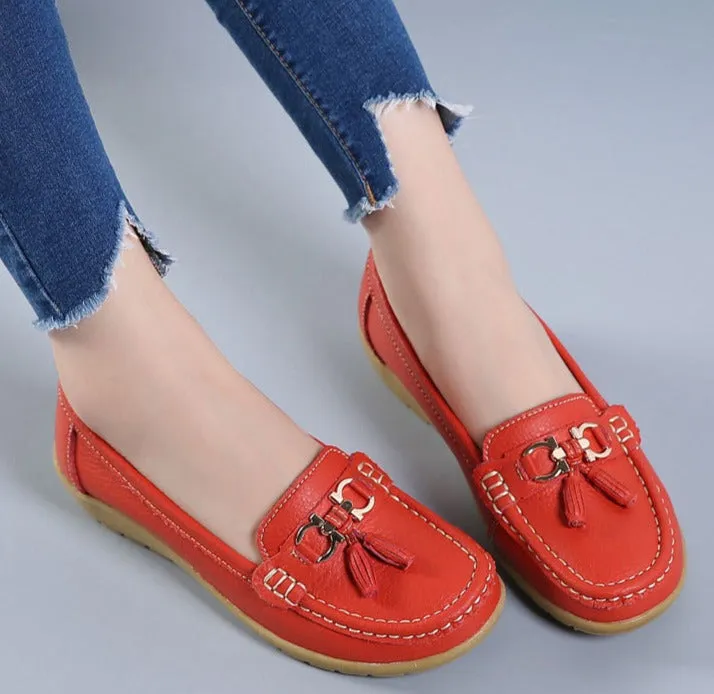 Genuine Leather Soft-soled Loafers for Women