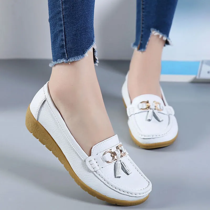 Genuine Leather Soft-soled Loafers for Women
