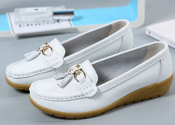 Genuine Leather Soft-soled Loafers for Women