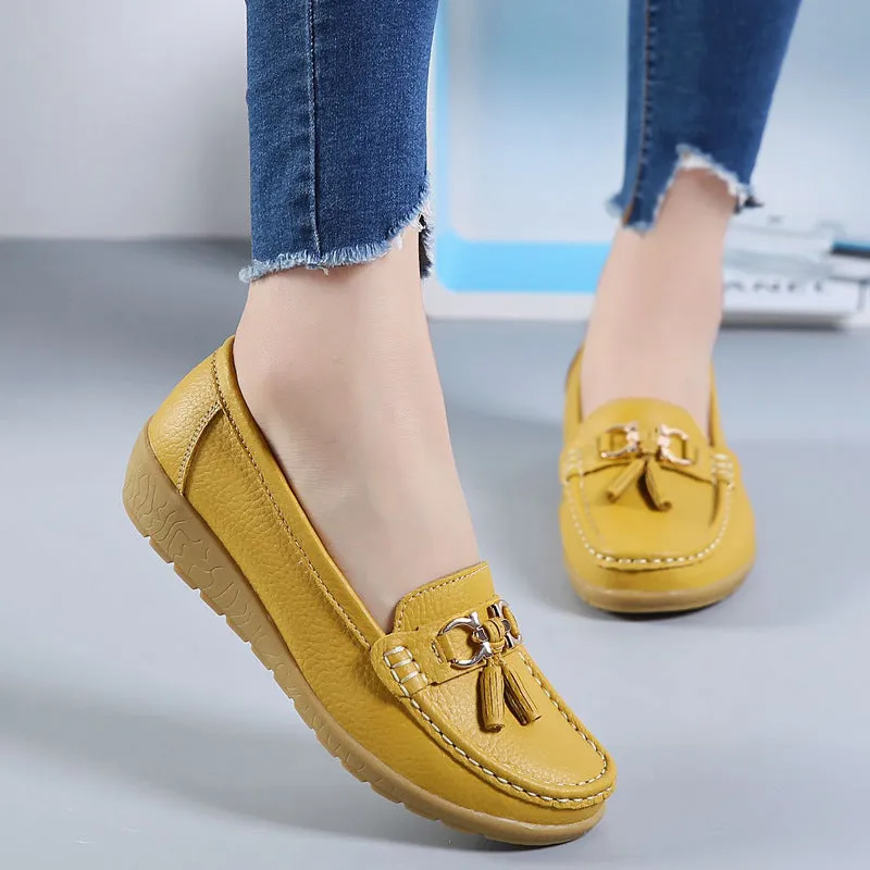 Genuine Leather Soft-soled Loafers for Women